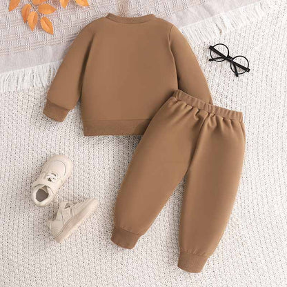 Kids Toddler Boys Halloween Pumpkin Embroidered Tracksuit