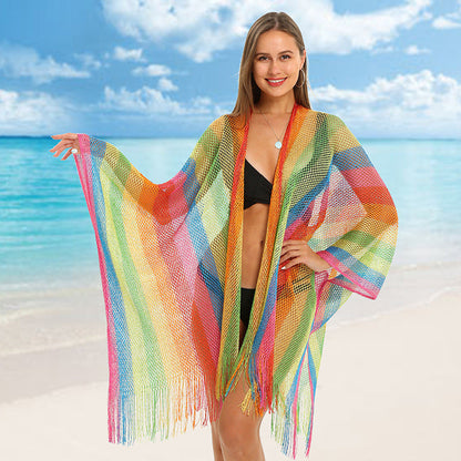 Women Sexy Stripe Tassel Cover-Ups