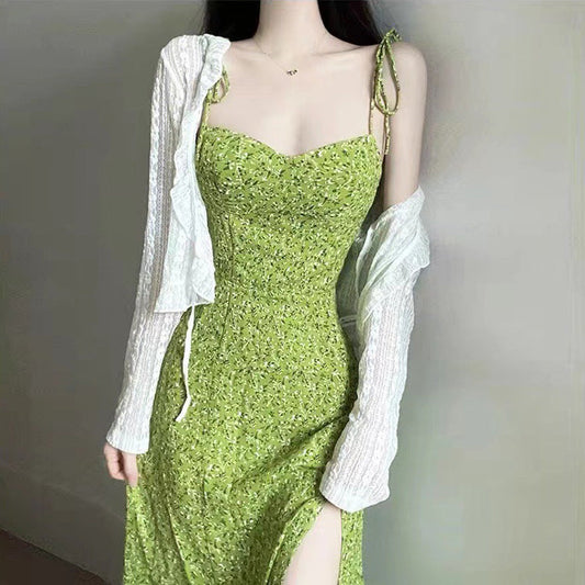 Tight Waist Summer Women Petite Vacation Sundress