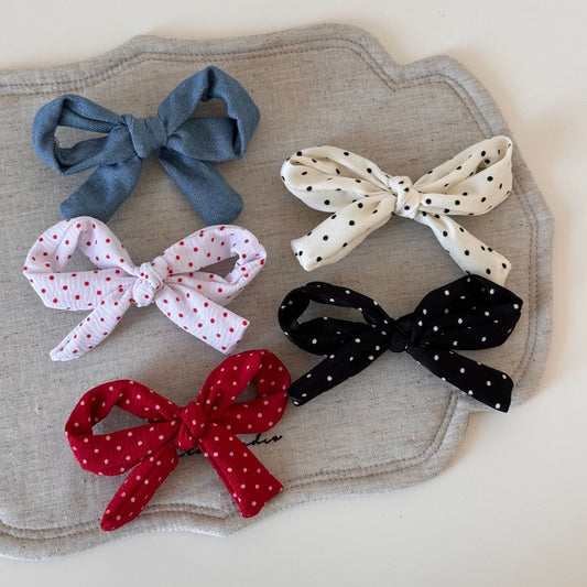 Women Fashion Polka Dot Bowknot Hairpin