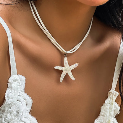 Collar con colgante de estrella de mar bohemio