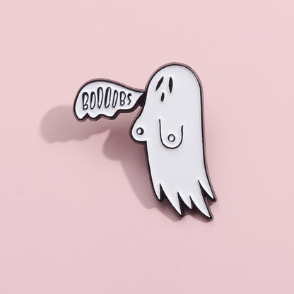 Halloween White Ghost Alloy Brooch Cartoon Badge