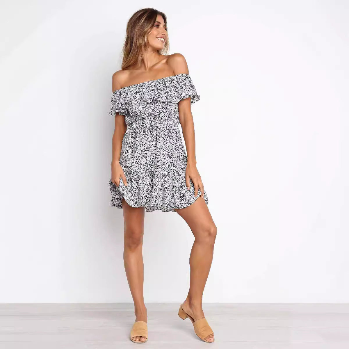 Sexy Women Summer Vacation Off-Shoulder Dress