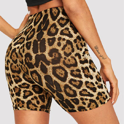 Short cycliste sexy à imprimé léopard et serpent pour le sport et le yoga