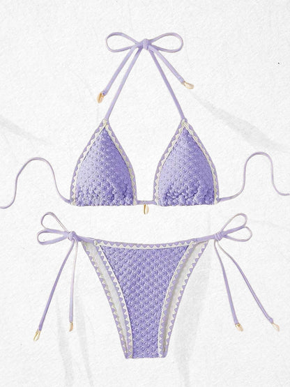 Maillot de bain bikini dos nu imprimé sexy pour femme