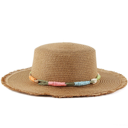 Sombrero para el sol con borlas para playa y vacaciones a la moda para mujer