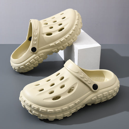 Zapatos casuales sin cordones de color liso con suela gruesa y suela de EVA antideslizante para hombre