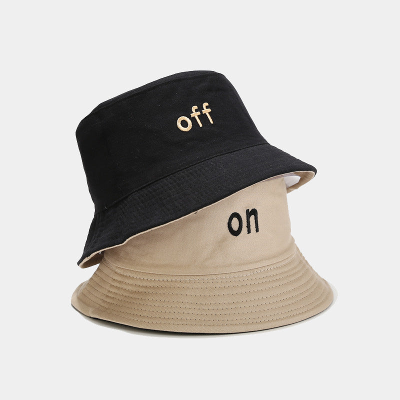 Sombrero de pescador bordado de doble cara informal de moda para mujer