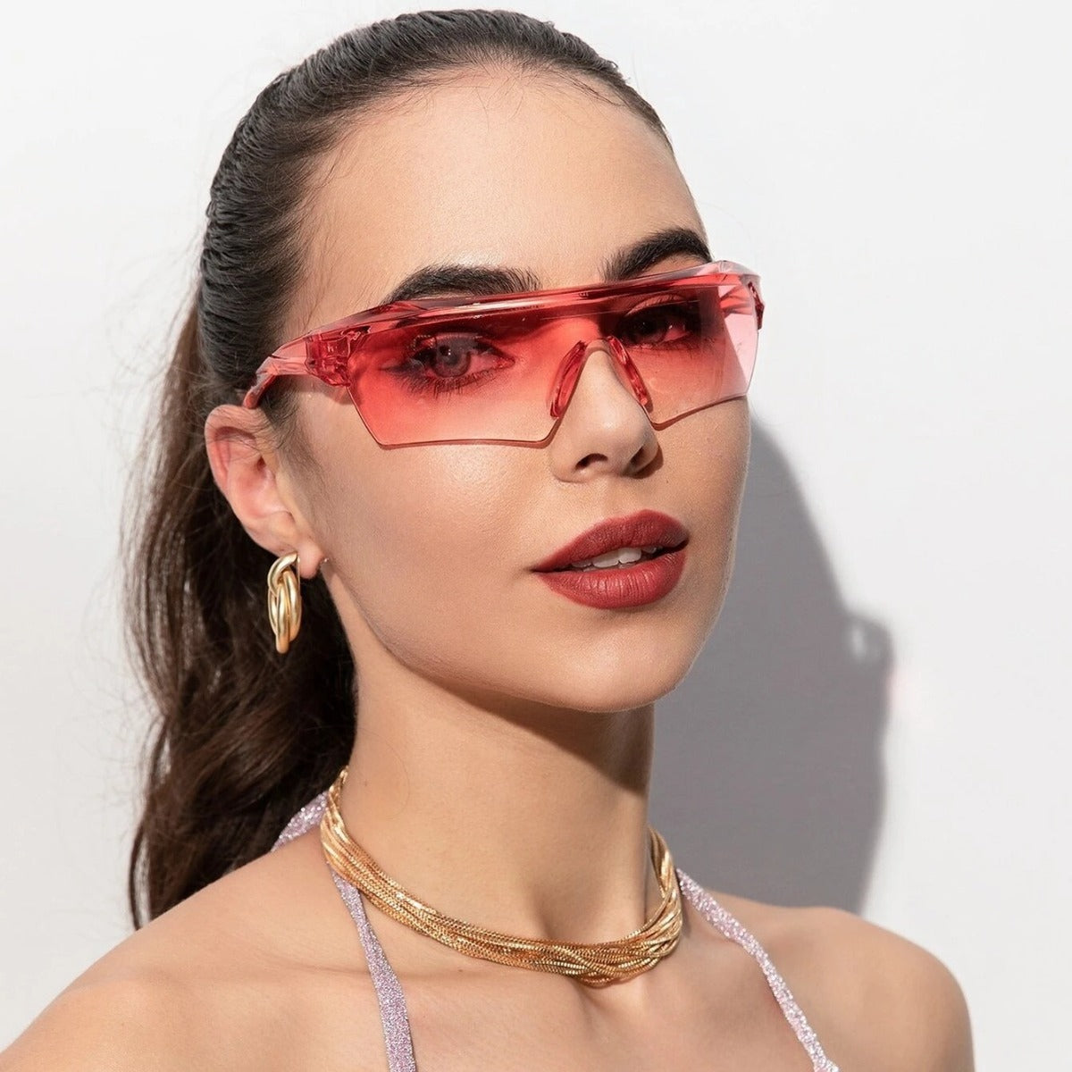 Y2K Half-Frame Sunglasses in Trendy Colors