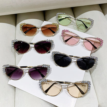 Gafas de sol de moda con diamantes de imitación de metal