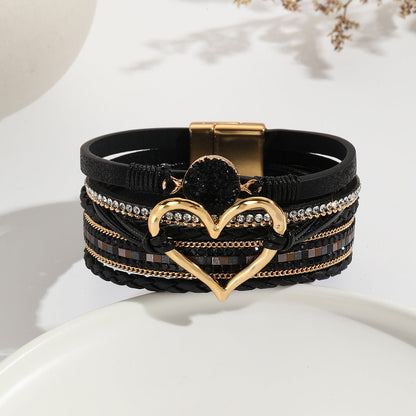Bohemian Multi-Layer Heart-Shaped Wrap Bracelet