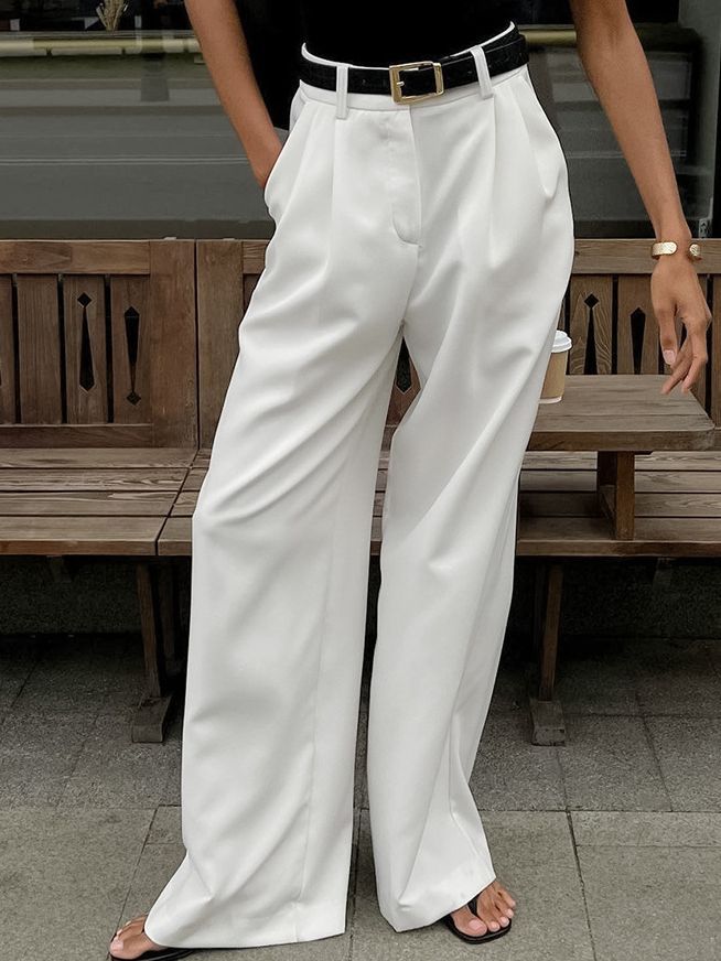 Women Elegant High-Waist Wide-Leg Pants