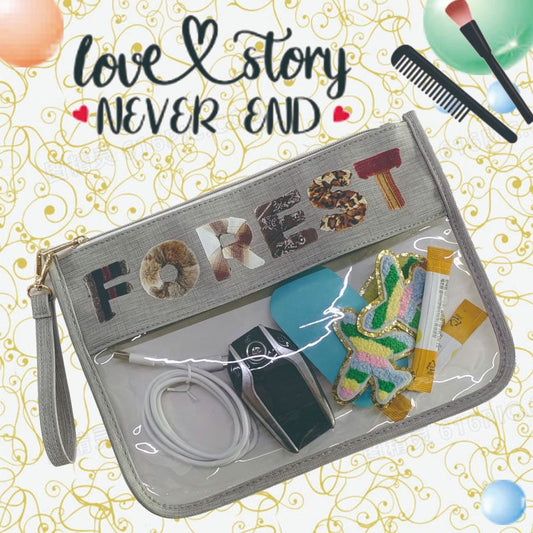 Trousse de toilette simple pour femme avec motif lettre