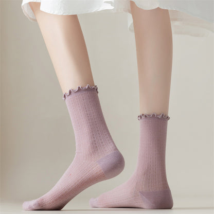Calcetines de madera con orejas de color liso de moda