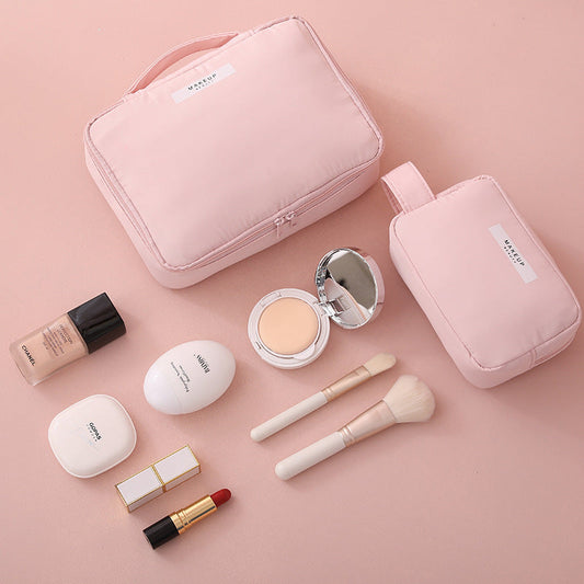 Bolsa de cosméticos portátil de viaje de color sólido simple