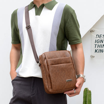 Bolso bandolera informal de PU para negocios a la moda para hombre