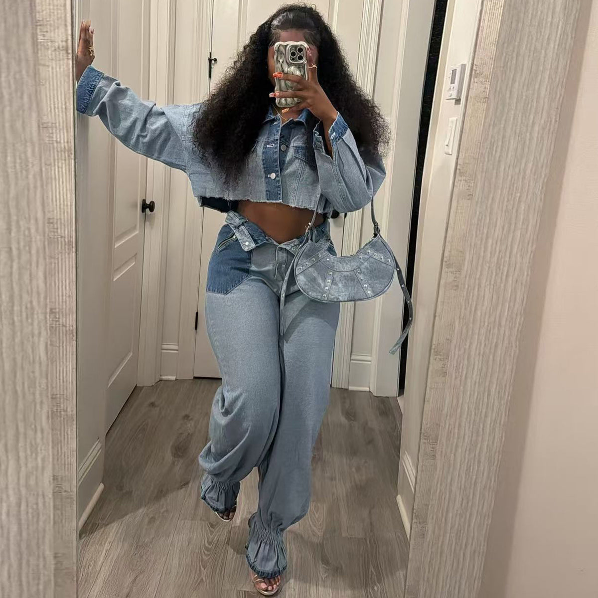 Women Fashion Color Denim Set for a Stylish Look