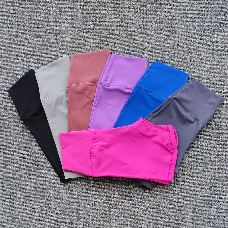 Short de yoga taille haute uni pour femme