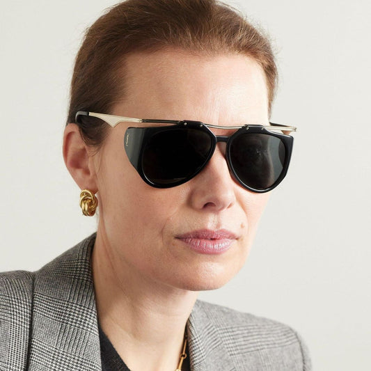 Women Geometric Metal Large Frame Square Sunglasses