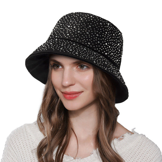 Chapeaux bobs pare-soleil simples et tendance avec strass pour femmes