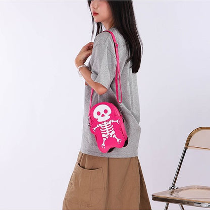 Bolso de hombro con estampado de calaveras, creativo y gótico de Halloween