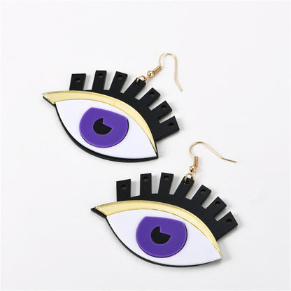 2 pares de pendientes colgantes con diseño de ojo malvado para mujer