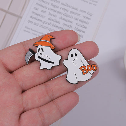 Broche fantôme créative en alliage pour femme, motif dessin animé, Halloween