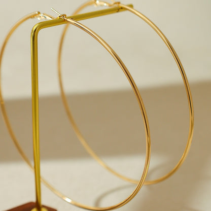 Personality Exaggerated Simple Hoop Earrings Gold Geometric Style