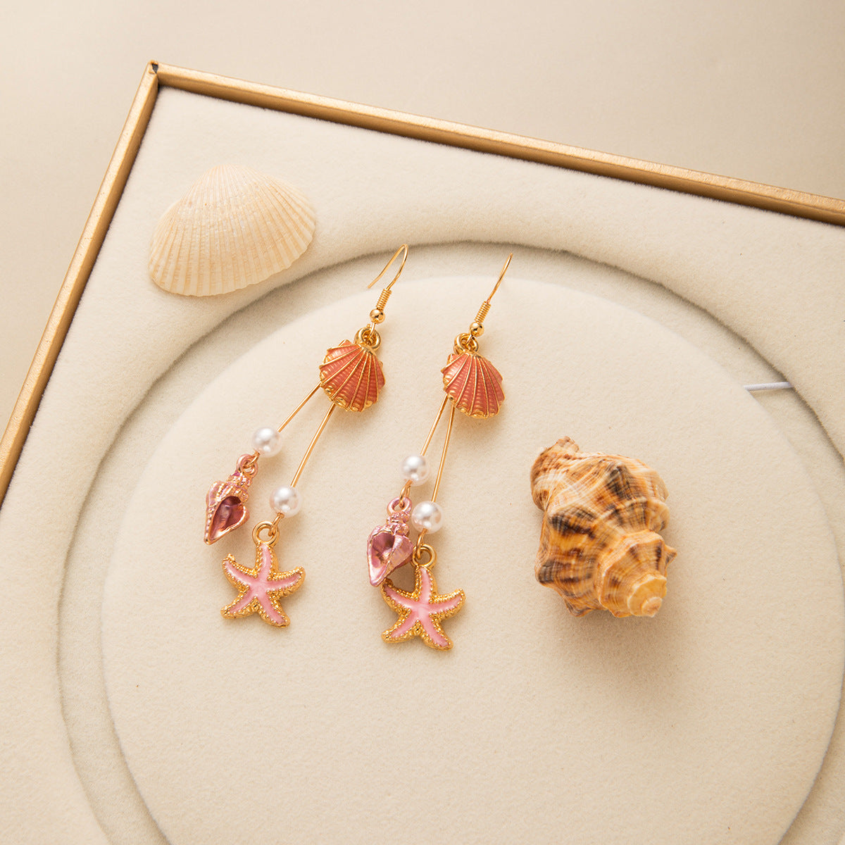 Fashion Ocean Wind Starfish Shell Sea Earrings