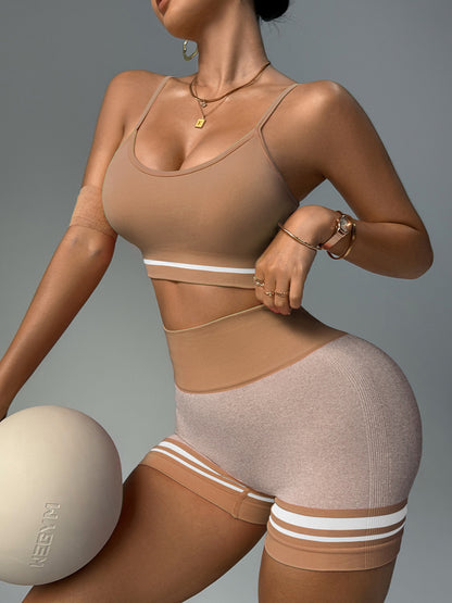 Women Fashion Casual Seamless Color Matching Yoga Set