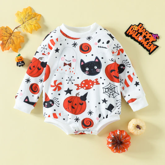 Toddlers Newborn Baby Cartoon Pumpkin Print Bodysuit