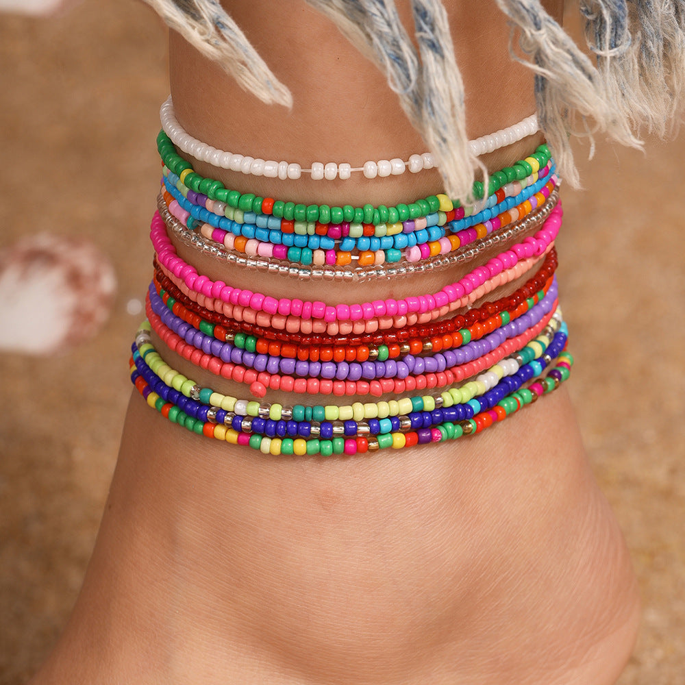 Bohemian Fashion Multicolor Beaded Anklet
