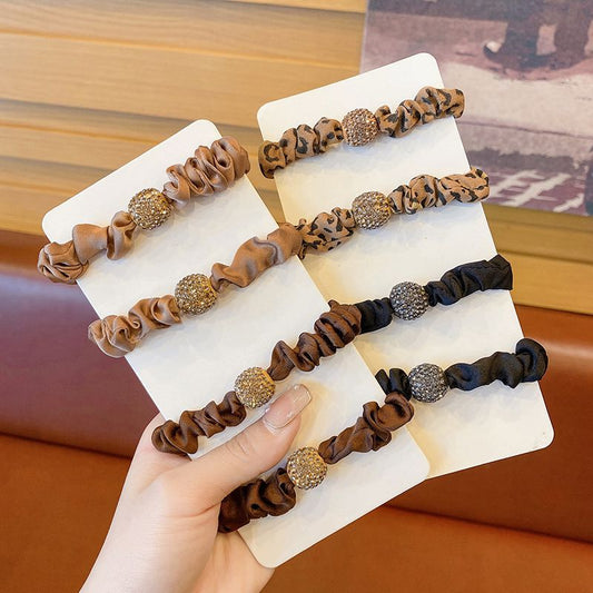 Women Fashion High Elastic Rhinestone Hair Rope