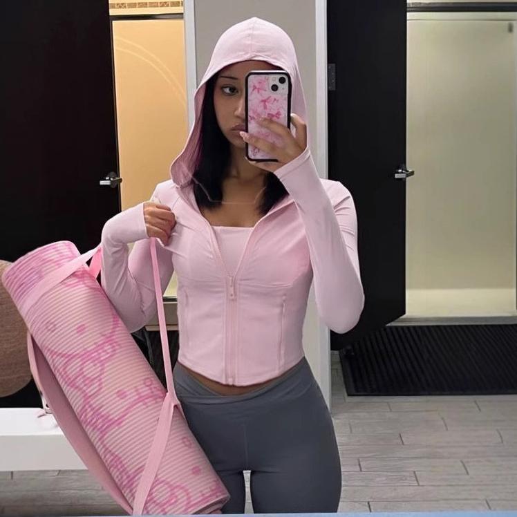 T-shirt à capuche de couleur unie pour le sport, le fitness, la course à pied, le yoga