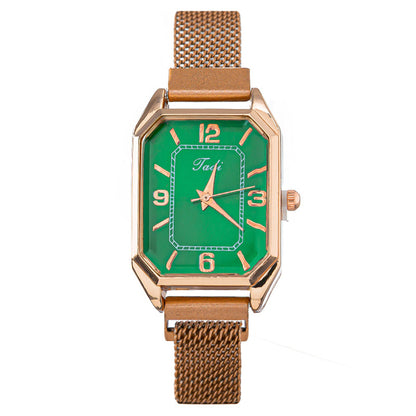 Women Fashion Solid Color Square Watch Stainless Steel Clasp