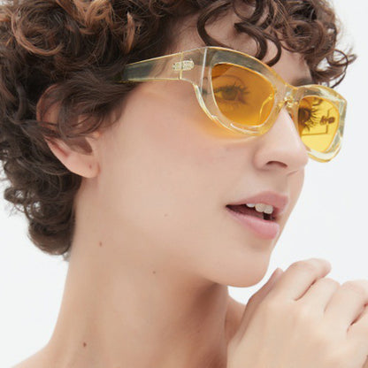 Gafas de sol estilo gato, anti-UV, de color sólido, a la moda para mujer