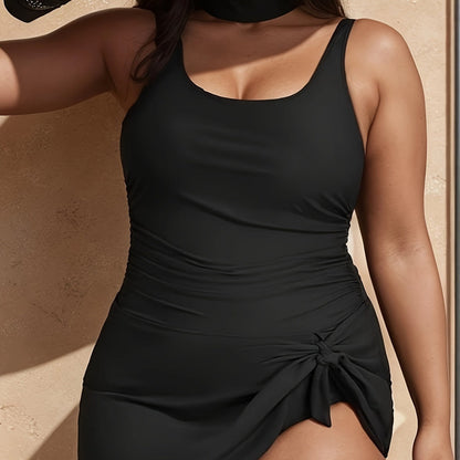 Traje de baño irregular de color sólido sexy de moda para mujer