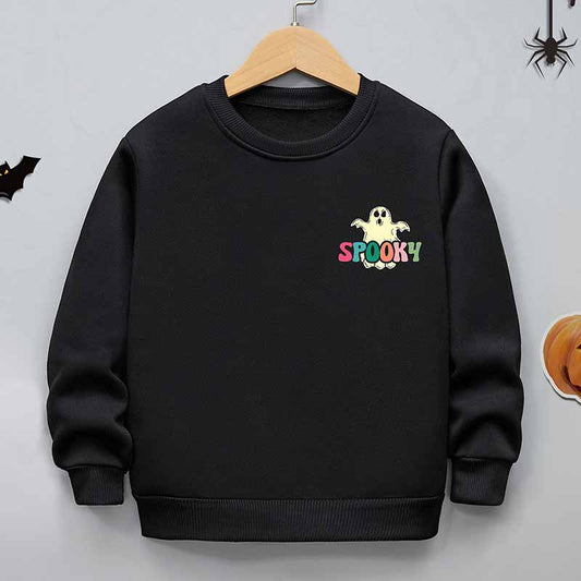 Kids Toddler Boys Girls Casual Halloween Print Fleece Sweatshirt