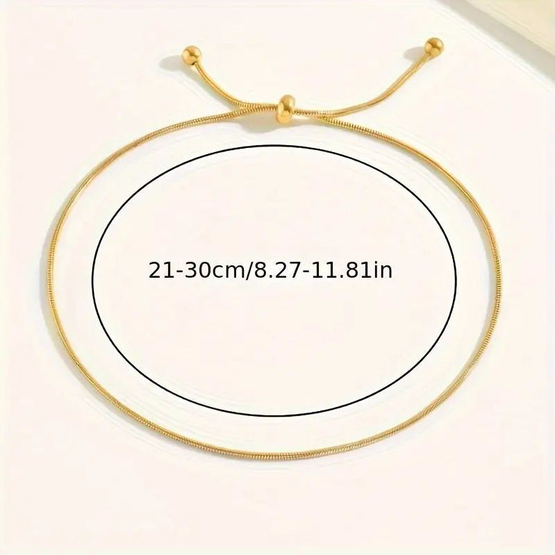 Adjustable Simple Alloy Anklet - Gold