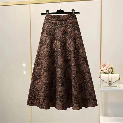Falda Jacquard Retro Casual de Moda para Mujer