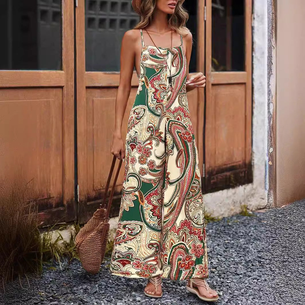 Combinaison camisole décontractée à imprimé floral pour femme