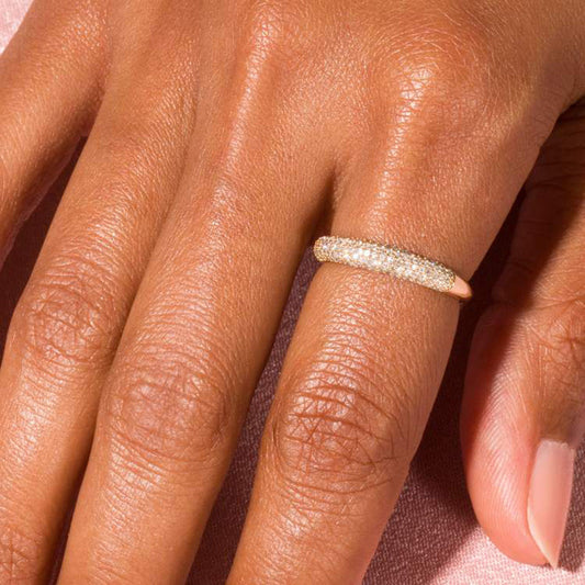 Women Fashion Simple Five Rows Of Zircon Ring