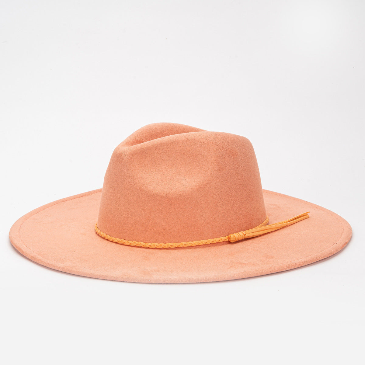 Fashion Casual Solid Color Big Side Suede Flat Hat