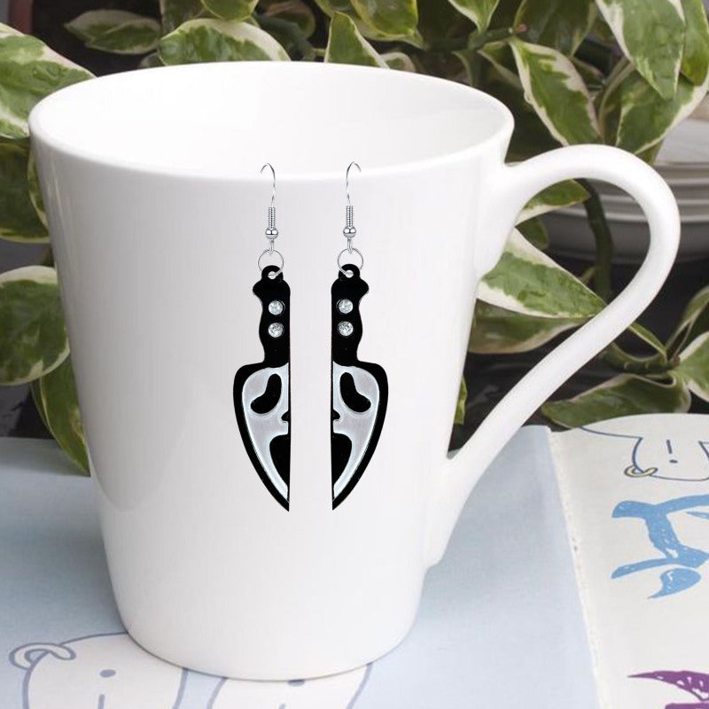 Boucles d'oreilles tête de mort en acrylique pour femme, créatives et amusantes, pour Halloween