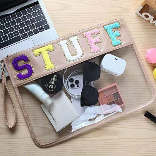 Trousse de maquillage portable tendance avec broderie serviette