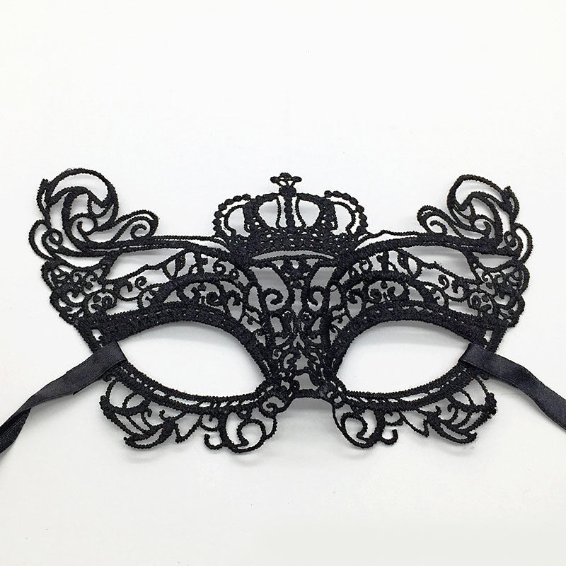 Masque de mascarade simple en dentelle noire pour femme, idéal pour une fête