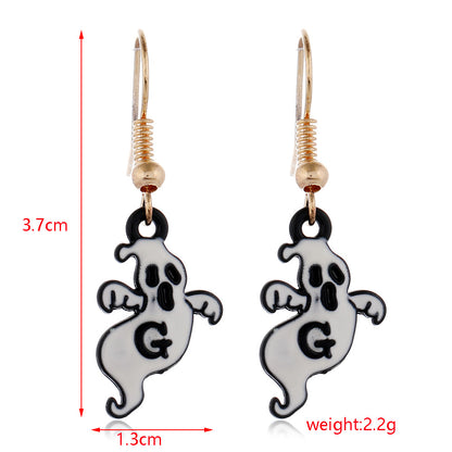 Halloween Women Fashion Drip Oil Spider Web Earrings