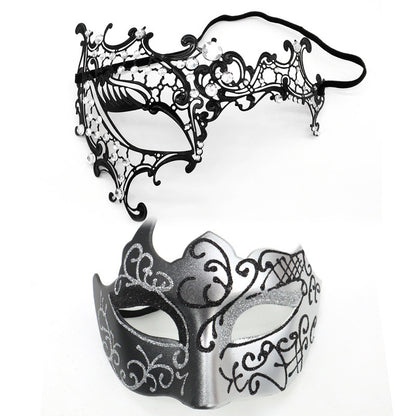 Masquerade Carnival Black Half Face Diamond Mask