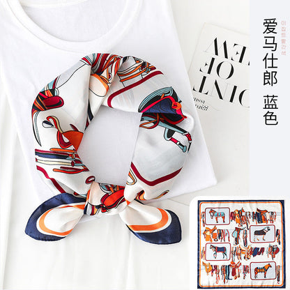 Bufanda cuadrada con estampado de doble cara de moda de verano para mujer