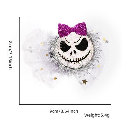 Accessoires pour épingles à cheveux en maille fantôme et citrouille d'Halloween